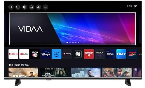 JVC Fernseher 40 Zoll Smart TV VIDAA LT-40VDF5455 Full HD Fernseher, HDR TV mit integriertem Triple-Tuner, LED TV schwarz
