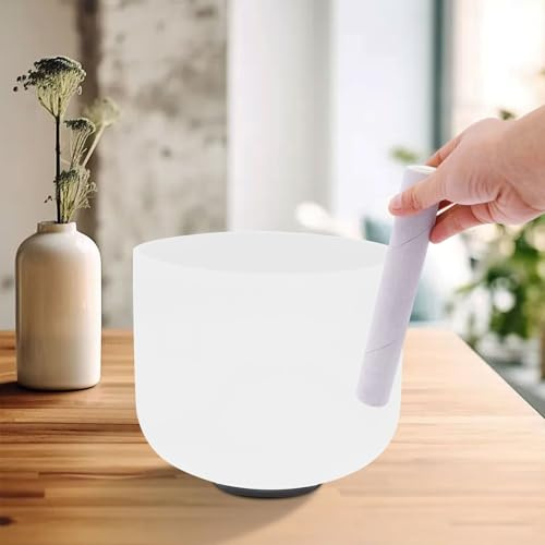 Klangschalen 432-440Hz Quarz Kristallschale Set 8 Zoll für F Note Tragbar Heilung Meditation Yoga Klang Schüssel Kristallklangschale Singing Bowl mit Stürmer