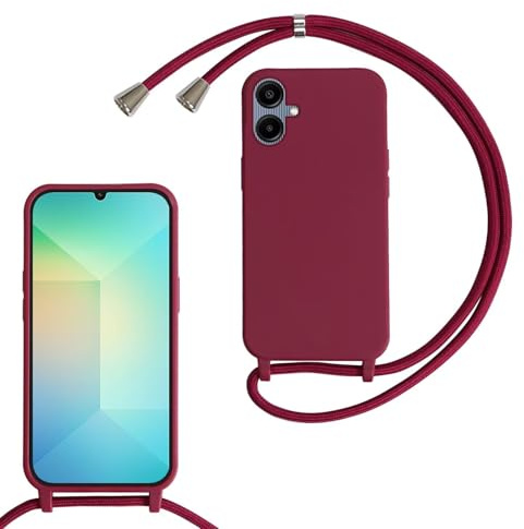 xinyunew Handykette für Samsung Galaxy A17 Hülle mit Band, Handyhülle mit Schnur zum Umhängen, weiche TPU Silikonhülle mit Band [abnehmbar] Halskettenhülle für Samsung Galaxy A17-Rot | Kameraschutz und Bildschirmschutz, Necklace Handyhülle mit Schnur Stossfest Schutzhülle für zum Umhängen Case mit Kordel