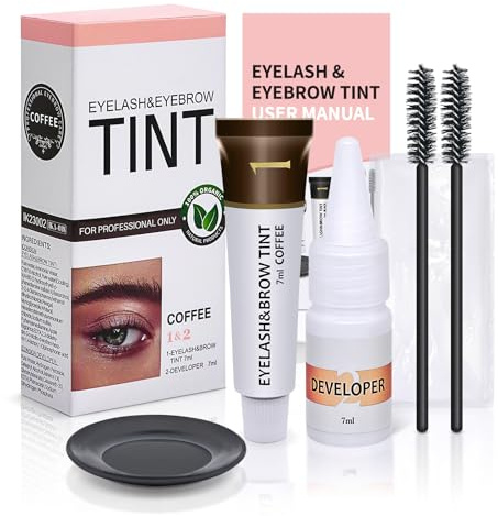 Lash Color Kit, 2 in 1 Professional Lash & Brow Color Kit, Eyebrow color Set for Women Coffee, 7ml