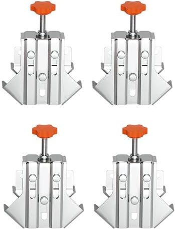 Janasiba Abrazadera de ángulo recto de acero inoxidable para carpintería, duradera el óxido y la corrosión, abrazaderas de esquina de 90 grados con ajustable, duradero, fácil instalación y