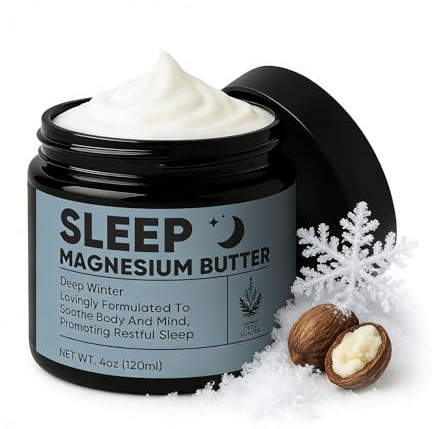 ipxkwll Deep Winter Magnesium Butter for Sleep, Nighttime Magnesium Cream for Leg & Foot, Shea & Mango Butter with Essential Oil Blend for Relaxing Night Care (Deep Winter)
