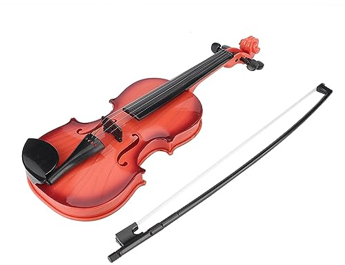 Generic Strumento Musicale per Violino Acustico Simulato per Bambini Strumento Musicale per Principianti a Corda Regolabile di Pratica per Bambini Principianti Violino M (Marrone chiaro)