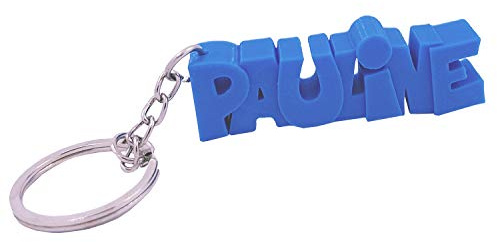 Porte-clés en 3D prénom ou Texte personnalisé – idée Cadeau Originale - Fabriqué en France - Anneau de 20 mm pour accrocher Vos clefs (Bleu Ciel)