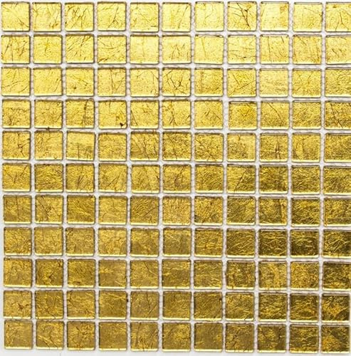 Mos120-0742 Carrelage en verre avec structure mosaïque Doré