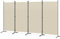 Angel Living Biombo Grande de 4 Paneles, Decoración Elegante, Separador de Ambientes Plegable, Divisor de Habitaciones, 324x169 cm (Beige)