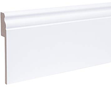 Leiste24 Abdeckleiste 120mm für Fliesensockel - Berliner Profil Weiß