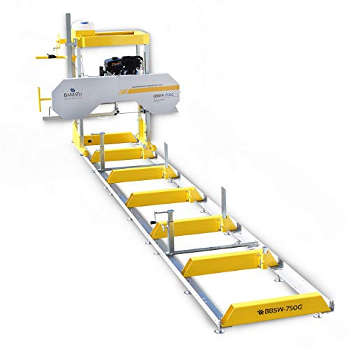 BAMATO Blockbandsäge/BBSW-750G / 6,15m Rollbahn, 9,0 kW Benzinmotor mit Elektrostart