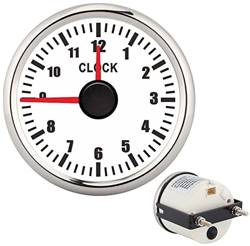 Orologio per auto Orologio Quadrante Orologio Contatore Cruscotto Contaore Cruscotto Orologio Orologio 52mm Calibro orologio Orologio automatico(bianca)