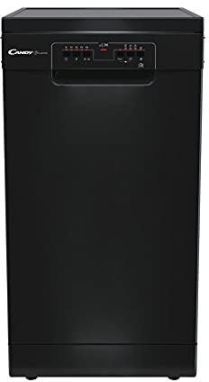 CANDY CDPH 2L1049B-80 Freestanding 10 Place Setting Slimline 45cm Dishwasher, 5 Programmes, Quick wash, Black