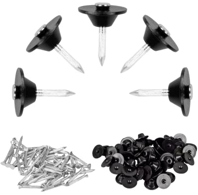 Windhager Dichtnägel für Noppenbahn - 100 Stk. Montagenägel 3,5x30mm, Dichtscheibe: 22mm, Montageknöpfe mit Nagel für Noppenfolie Baudrainage