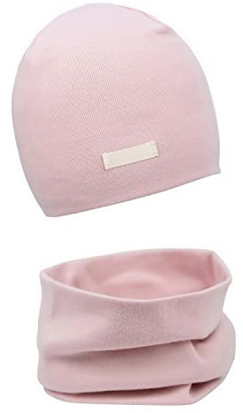 Foruhoo Mädchen Mütze Set mit Schal Kinder Beanie für Herbst Winter Baumwolle 2er