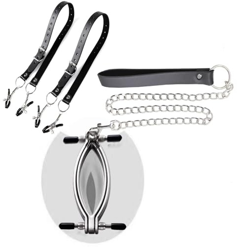 Écarteur de lèvres en acier inoxydable Pinces pour mamelons Extra fort Ensemble BDSM Dilatateur Sextoy Pinces pour mamelons et lèvres vaginales OnundOn Clip vaginal Clip pour mamelons pour femmes