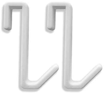 Decoralin Lot de 2 crochets en plastique anti-rayures pour porte de douche Blanc
