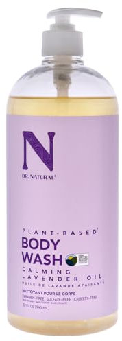 Dr. Natural Calming Lavender Oil Body Wash Feuchtigkeitsdusche für trockene Haut mit Shea & Kokos, für Familie und Haustiere, 946 ml