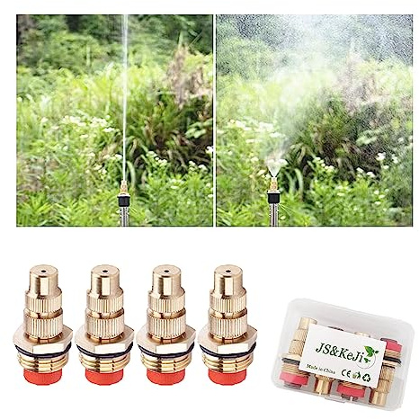 JS&KeJi 4 Stück 1/2” (DN15) Messing Sprühdüse Verstellbare Bewässerung Sprühnebler für Gartenarbeit und Landwirtschaft