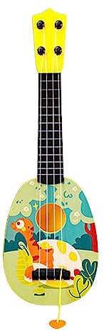 Sharplace Kinder-Ukulele, 4-saitige Mini-Gitarre, leicht zu haltendes Musikinstrument, frühes Lern-Ukulele-Spielzeug für Vorschulkinder ab 3 Jahren, Lernen, Tiermuster