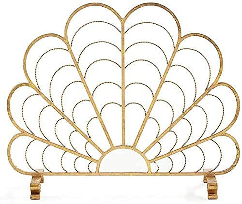 Funkenschutz, Funkenschutz, Metall-Kaminschutz, Einzelpaneel-Kaminschutz, freistehender Funkenschutz, Heim- und Wohnzimmerdekoration, Gold The New