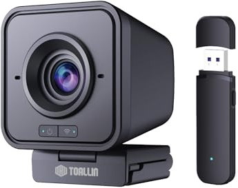 TOALLIN Wireless Webcam for PC, 1080P Full HD, Built-in Noise-Canceling Microphone, Wireless Connectivity Computer Camera for Video Conferencing/Live Streaming/Online Video Calls