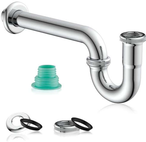 Lxoraziy Sink Trap, 1 1/4 Bathroom Sink Plumbing Parts, Universal Siphon for Washbasin & Washstand, Tubular Siphon Drain Fitting