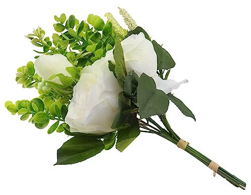 TOPBATHY Künstlicher Brautstrauß Aus Eukalyptus Und Rosen Hochzeitsdeko Mit Lebensechten Details Für Romantische Anlässe Für Braut Und Brautjungfern Pflegeleicht Und Langlebig