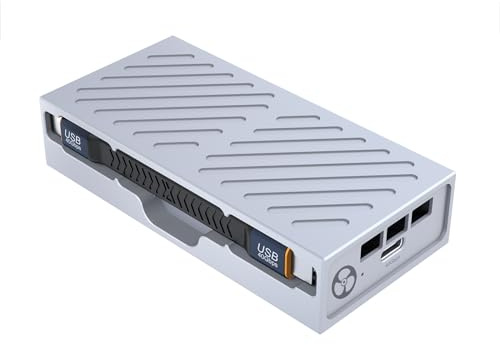 KONYEAD Carcasa SSD NVMe USB4 de 40 Gbps con ventilador silencioso, ASM2464PD en el interior, compatible con Mac M1/M2/M3, hasta 8 TB, compatible con Thunderbolt