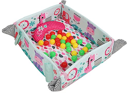 5-in-1 Erlebnisdecke & Bällebad mit Bällen - Totally Tropical, Spieldecke mit Spielbogen, 20+ Minuten Licht und Musik, Krabbeldecke mit Spielzeuge, ab der Geburt (Stil B - Grün)