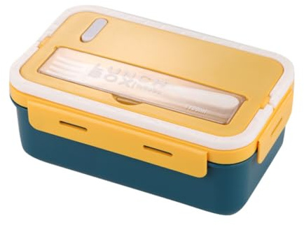 Katutude Boîte à Bento avec 2 Compartiments Et Couverts, Bento Lunch Box Enfant Adulte Boîte à Déjeuner en Plastique Anti-fuite Boîte à Repas Lunchbox Boîte à Lunch Boite Repas pour Travail École