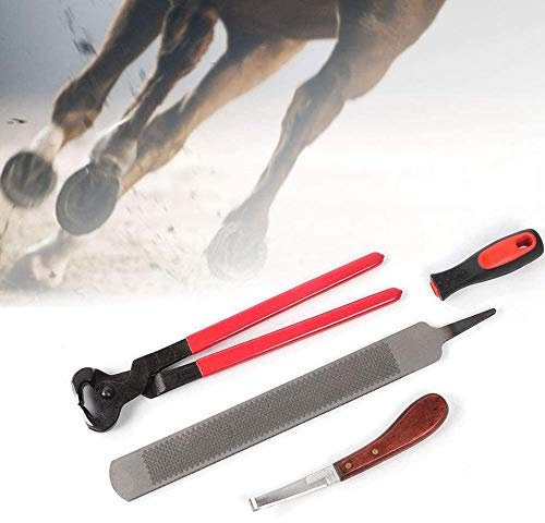 Kit di pinze per zoccoli di mucca, strumenti professionali per rifinire gli zoccoli di cavalli Cesoie per metallo per cavalli equini Maniscalchi Tronchesi per zoccoli Manico Coltello Forniture per sta