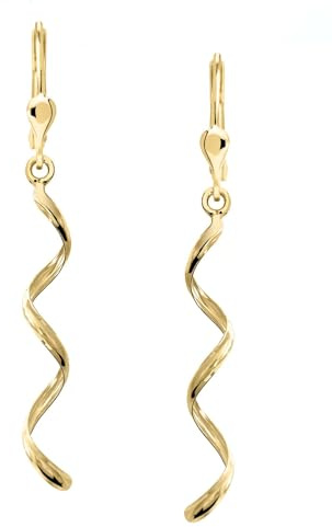 My Gold Damen Ohrringe hängend Ohrhänger Gold 375 Echtes Gelbgold (9 Karat) 51mm x 9mm Kristen MOD-05466-Parent