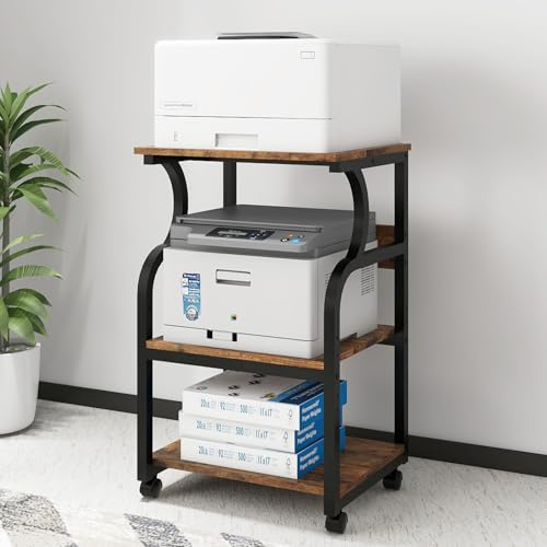PUNCIA 50x40x73cm Large Printer Stand, Storage Unit with Adjustable Shelf