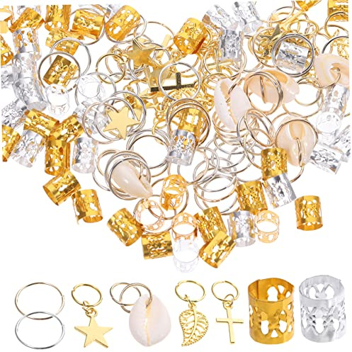 Healeved 140 Piezas Adornos Cabello Accesorios Para Trenzas y Rastas De Joyas Cabello Para Trenzas y Estilos De Rastas Accesorios De Mujeres