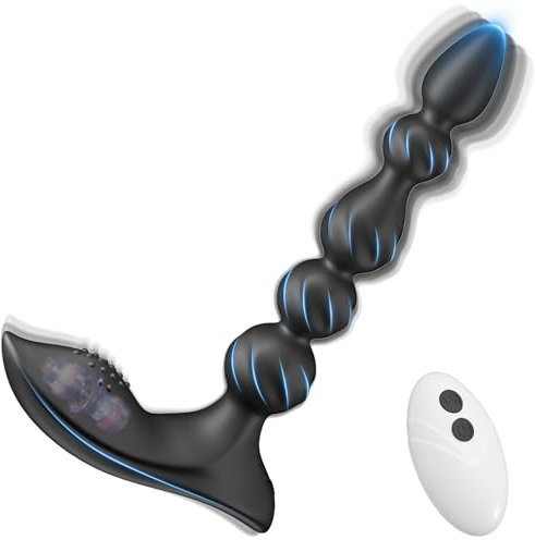 Greenpinecone Analvibrator Analplug Vibratoren, Silikon Analkugeln mit 10 Vibrationmodi Buttplug Prostata Stimulator Sexspielzeug für Männer, Frauen, Paare