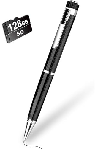 128GB Diktiergerät Digital, Voice Recorder mit 1536 Stunde Aufnahmekapazität, One-Click Recording, 360° Surround Aufnahme, Tragbar Digitales Diktiergerät Aufnahmegerät für Vorlesungen, Meetings