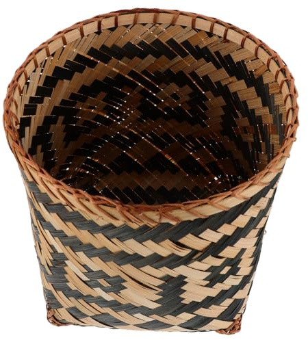 CAXUSD Corbeille à Déchets Tissée En Bois Poubelle De Style Vintage Pour Maison
