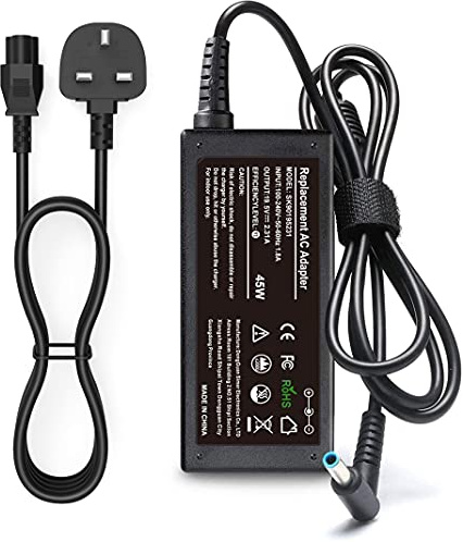 YOBVTBF 45W Laptop Charger with 4.5 * 3.0mm tip Compatible with HP Pavilion | Compatible with HP Pavilion 11/13/15, Elitebook 840/850, Stream 11/13/14, TouchSmart 15-n 15-f, Spectre x360, Blue tip