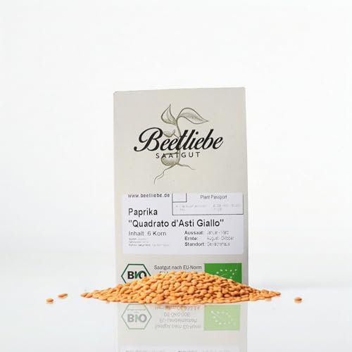 Paprikasamen Quadrato d´Asti Giallo - BIO-Blockpaprika samenfeste Sorte guter Ertrag Gemüsesaatgut von Beetliebe