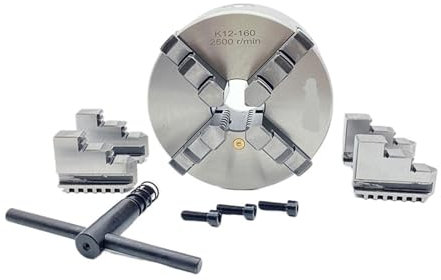 DAISHUJIE Drehfutter Drehfutter, 160 MM CNC-Futter 4-Backen-Spannfutter K12-160 Frontmontage 4-Backen-Futter Drehmaschine Selbstzentrierende Separate Backen