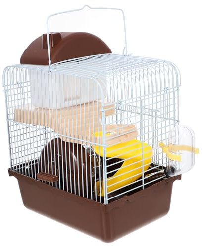 TOYANDONA Cage pour Hamster Double Couche Villa en Acrylique Toboggan et Roue Maison Portable pour Petits Animaux pour Chinchilla et Autres Animaux de Compagnie