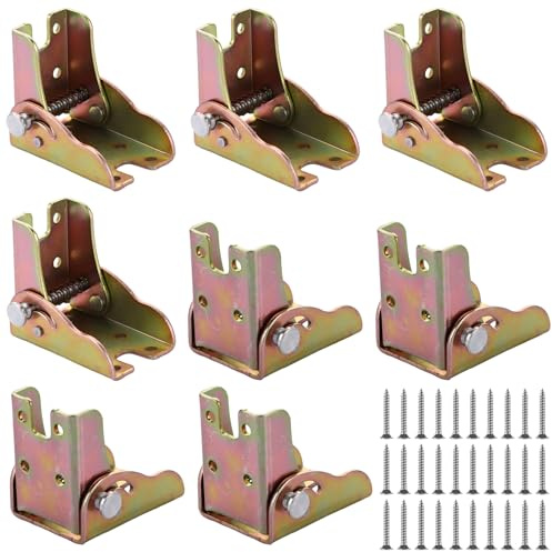 MUXHEL 8 patas de mesa con bisagra plegable de 0 a 90 grados, bisagra plegable con bloqueo, soportes plegables, bisagra plegable para mesa, cama, armario