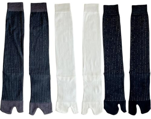 3 Pares De Calcetines Tipo Chanclas para Mujer, Calcetines Japoneses Tabi con Puntera Dividida, Sandalias Casuales, Medias Largas con Abertura para Mujer