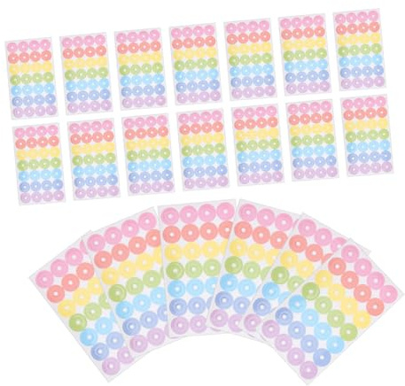 VILLCASE 40hoja Etiqueta Adhesiva Protectora Para Hojas Perforadas De Refuerzo De Calcomanías De Etiquetas Para Carpeta De Papel Uso Escuela Hogar y Oficina