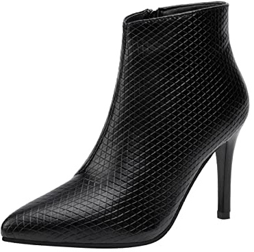 Stivali Neri Donna Casual in Pelle Antiscivolo E Lacci sotto con Motivo Stampato Giardino Impermeabili Stivali Texani Stivaletti da Pioggia Leggero Antiscivolo Scarpe Laterale E Lacci