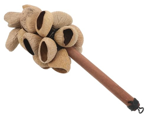 Toddmomy African Rhythmic Shaker Maracas With Wooden Handle Lightweight Plant Fruit Percussion Instrument For Dance Cultural Music Performances