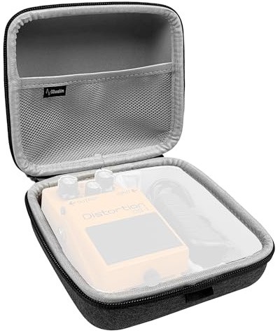 Musiin Guitar effect Pedal Case Compatible with Pulze mini, BOSS PX-1,JB-2,DS-1W,OD-1X,CS-3 and More, Portable Carry Box with Padded Interior for Safe Storage of Pedals and Power Adapter Accessories