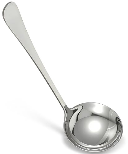 IANFAN Gravy Ladle, 7.1 Inch Small Ladle Stainless Steel Sauce Soup Ladles | Silver Gravy Soup Ladles Kitchen Utensil for Spooning Gravy Sauce Soups