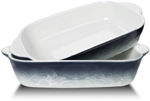 Baking Dishes, 500ML Lasagne Dish for Oven, Pie Dishes, Casserole Dishes | Ceramics Rectangular Baking Dishes with Handles, Lasagna Casserole Pasta Pan, Individual Portion Bakeware, Microwave Safe