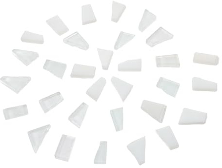 PLAFOPE Tesselles Mosaïque en Verre Blanc Irrégulier pour Loisirs Créatifs, Carreaux de Mosaïque Artistiques en Verre, pour Décoration et Projets DIY