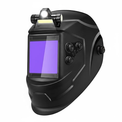 FytStycale Schweißhelm Automatisch Abdunkelnd Schweißmaske Schweißschild Gesichtsschutz mit Zuverlässigem Blendschutz Und, K-Modell Echtfarbe Schutzfolie + Batterie + Stirnlampe + Schweißband