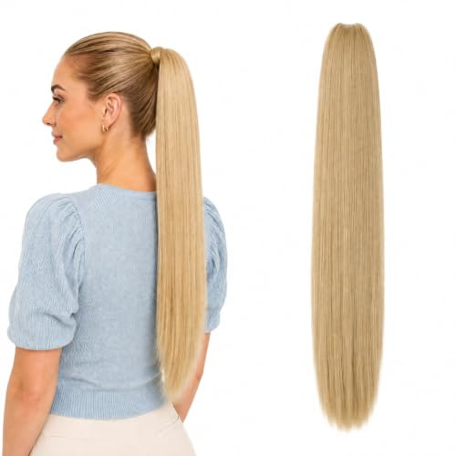 CAISHA 60cm Pferdeschwanz Butterflyclip Haarteil Zopf Hellblond H609